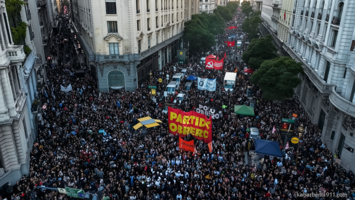 FOTO: Ratusan Ribu Warga Argentina Demo soal Anggaran Pendidikan