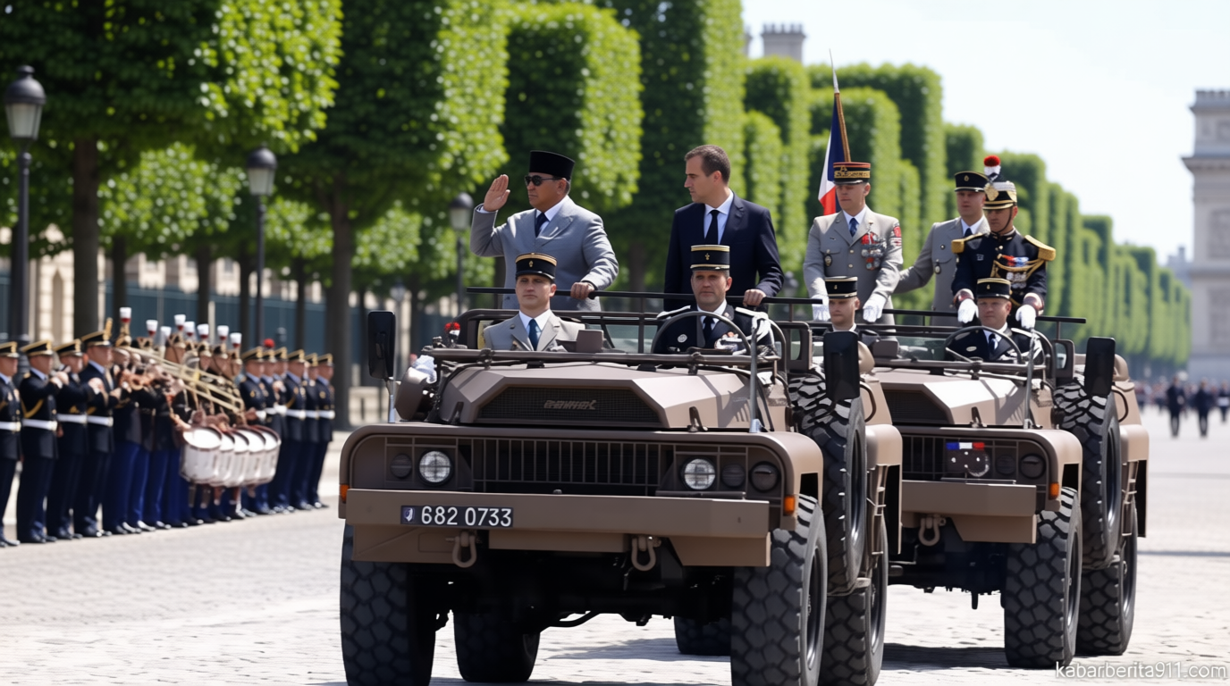 Mulai Kunjungan di Paris, Prabowo Disambut di Istana Elysee