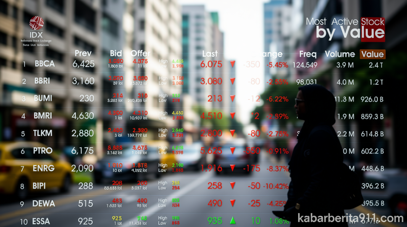 IHSG Ambruk 1,98 Persen ke 6.723 Sore Ini – 416 Saham Kebakaran