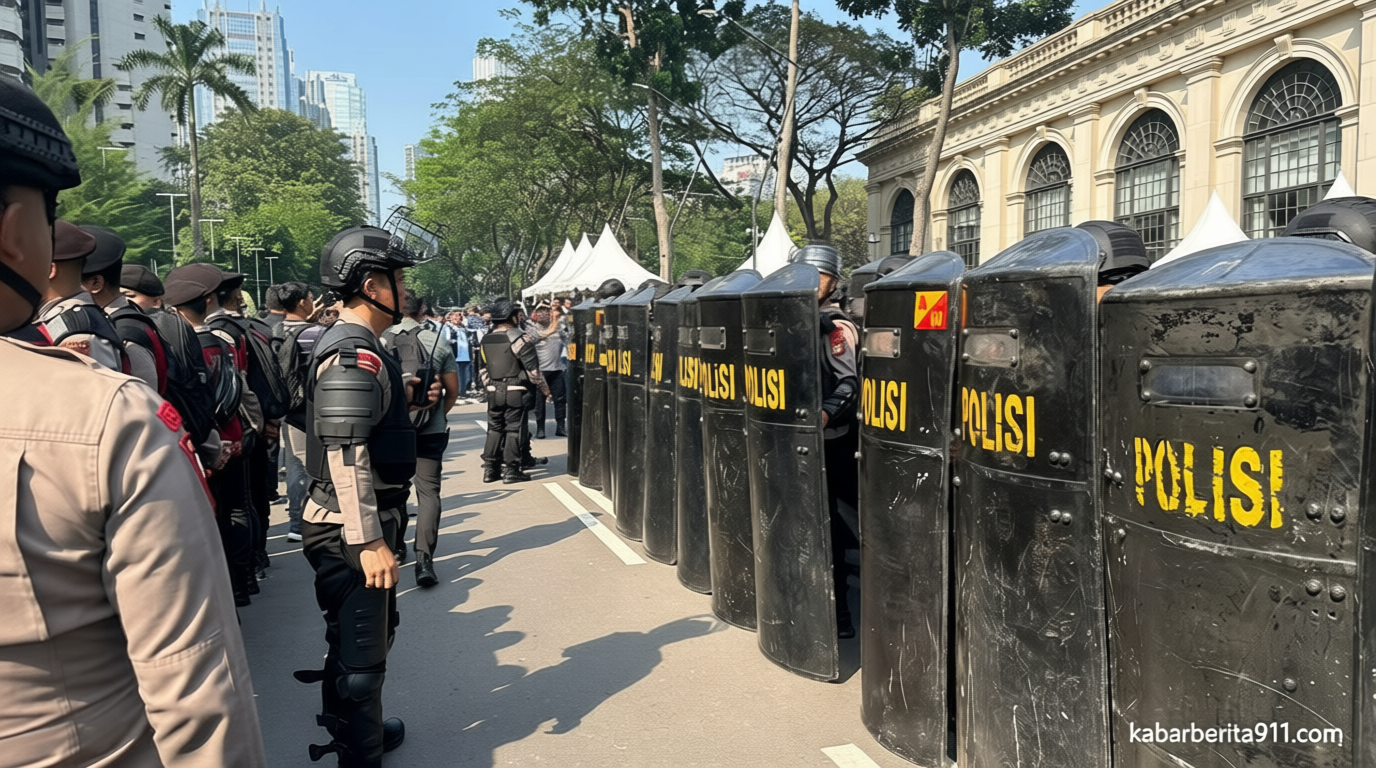 Historic Moment: Polisi-TNI Kawal Ketat Pembacaan Penetapan Eksekusi Hotel Sultan