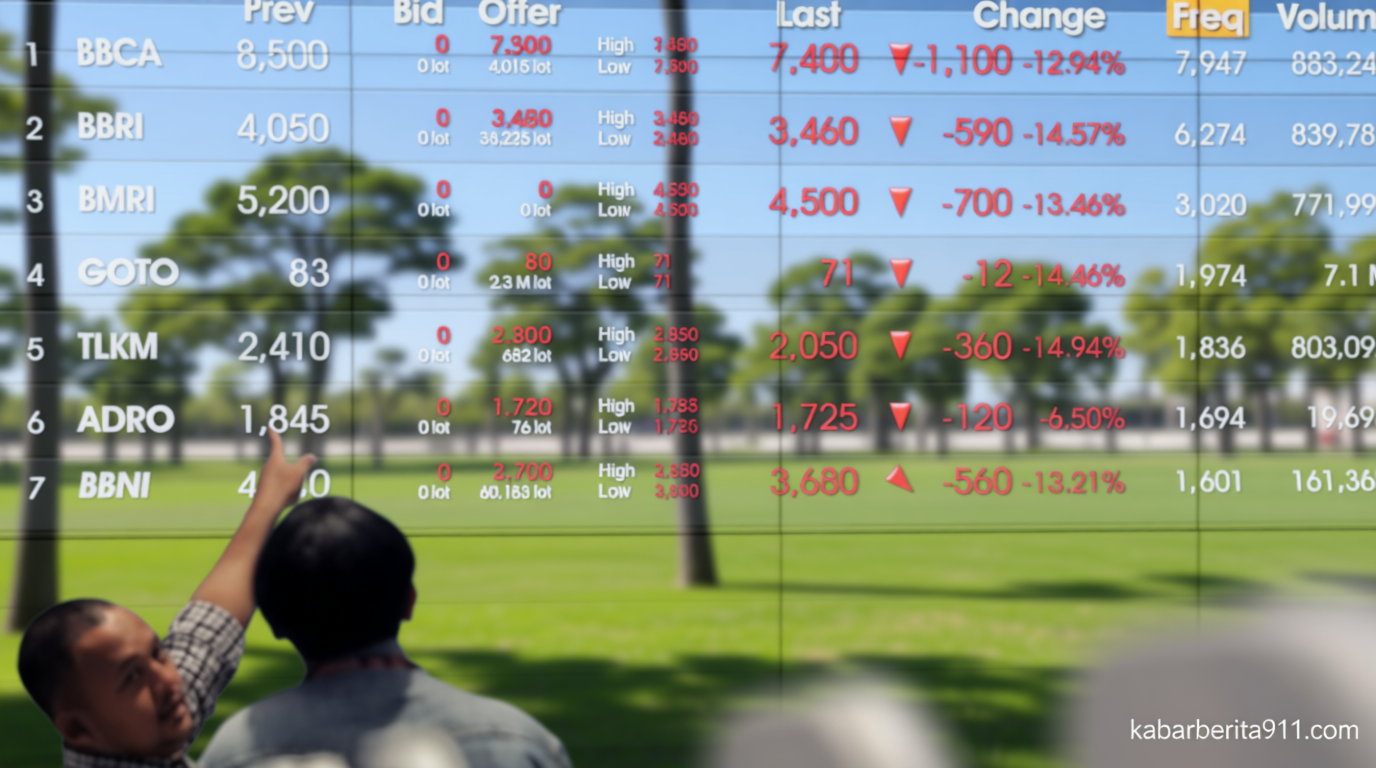 Today’s News: IHSG Anjlok 3,23 Persen ke 5.413 Pagi Ini