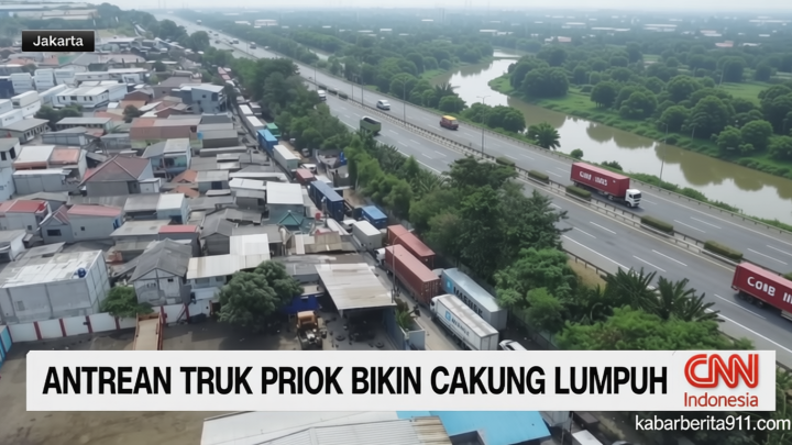 VIDEO: Antrean Truk Priok Bikin Cakung Lumpuh