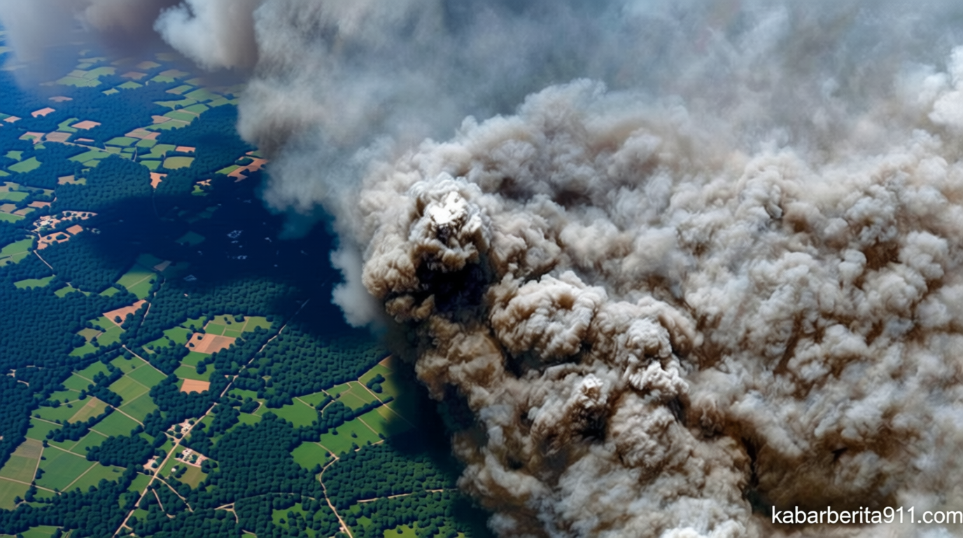 Penampakan Kepulan Asap Kebakaran Hutan Prancis dari Satelit