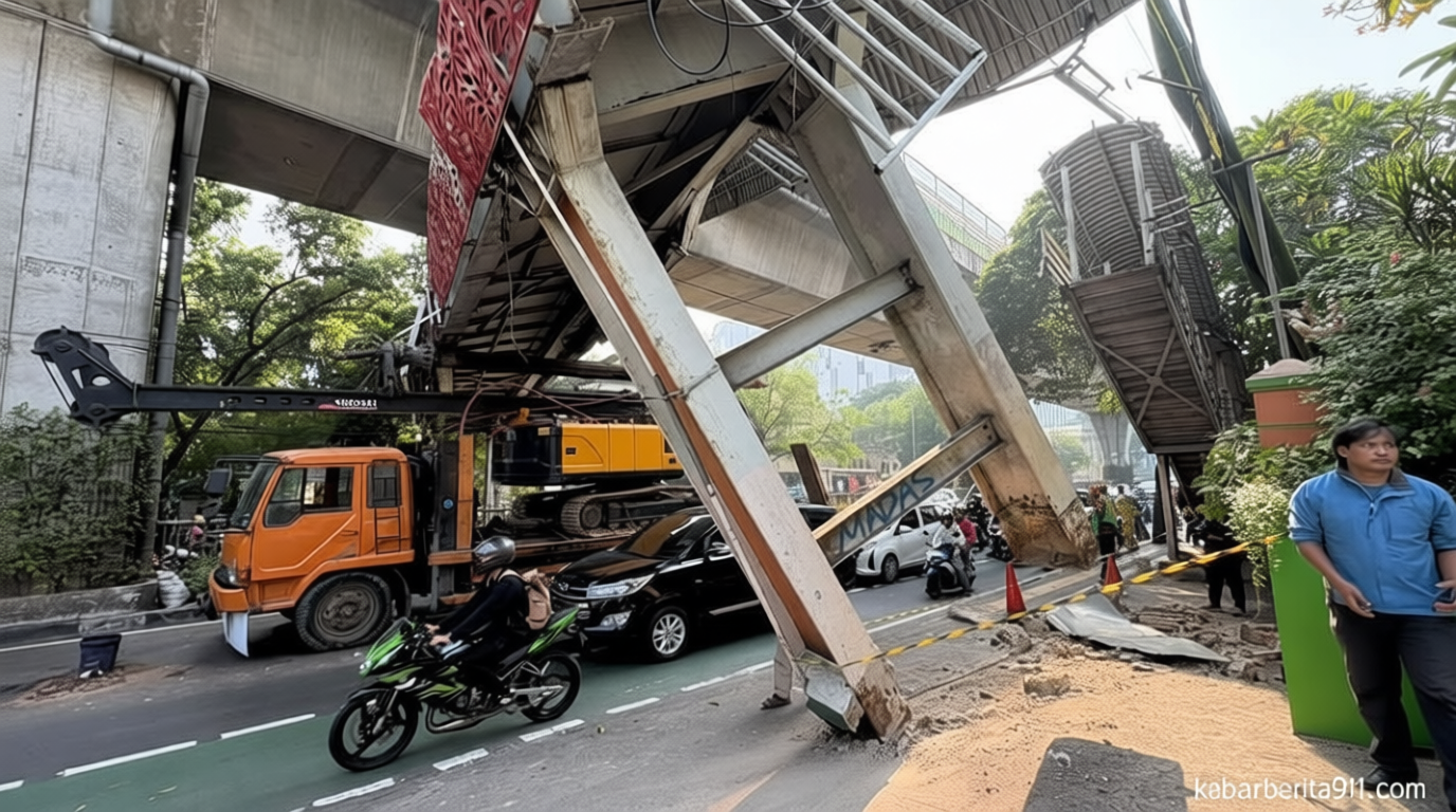 Main Agenda: Truk Tabrak JPO Tendean, Macet Mengular Hingga Kuningan-Warung Buncit