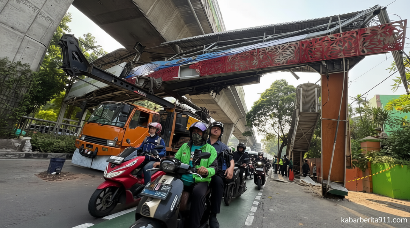 Polisi Periksa Sopir Truk Penabrak JPO di Tendean Jaksel