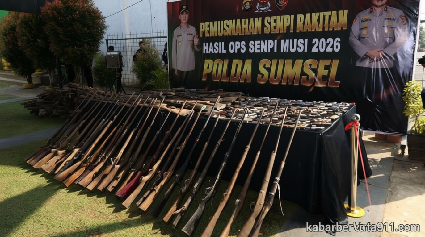 Polisi Musnahkan 397 Senpi Rakitan Ilegal di Sumsel