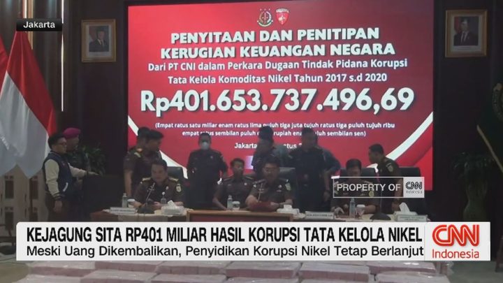 VIDEO: Kejagung Sita Rp401 Miliar Hasil Korupsi Tata Kelola Nikel