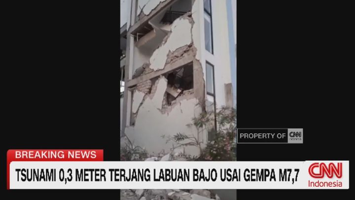 VIDEO: Tsunami 0,3 Meter Terjang Labuan Bajo Usai Gempa M 7,7