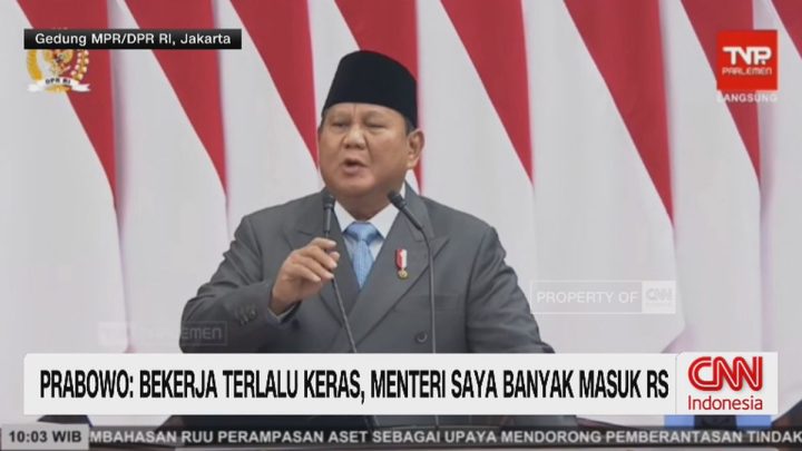 VIDEO: Prabowo: Bekerja Terlalu Keras, Menteri Saya Banyak Masuk RS